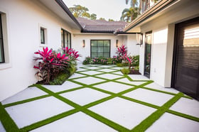 poured concrete paver with artificial turf walkway 4.jpg
