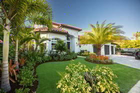 front yard landscape beds artificial turf 