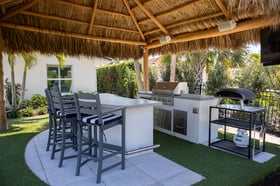 tiki hut outdoor kitchen bar